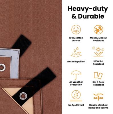 Image showing  12 ft. x 12 ft. Heavy-Duty Canvas Tarp, Olive, 18 oz.