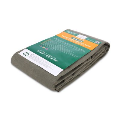 Image showing  18 oz. Canvas Tarpaulin, Olive 16 x 20