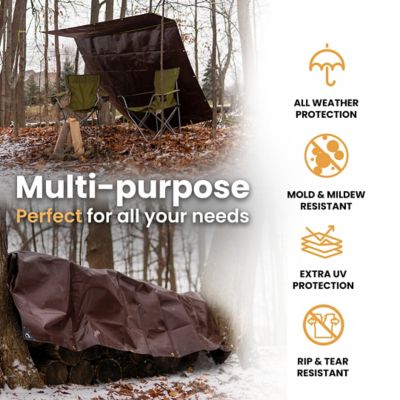Image showing  12 ft. x 25 ft. 16 mil Super Heavy-Duty Poly Tarp, Brown