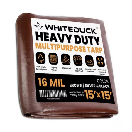 White Duck Heavy Duty Poly Tarp 15 ft x 15 ft 16 mil Tarps