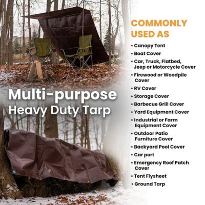 Image showing 5 th White Duck Outdoors Super Heavy Duty Poly Tarp, 20 ft. x 30 ft., 16mil, Brown