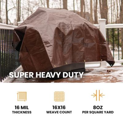 Image showing 7 th White Duck Outdoors Super Heavy Duty Poly Tarp, 20 ft. x 30 ft., 16mil, Brown