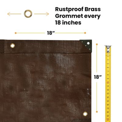 Image showing 7 th White Duck Outdoors Super Heavy Duty Poly Tarp, 30 ft. x 30 ft., 16 mil, Brown
