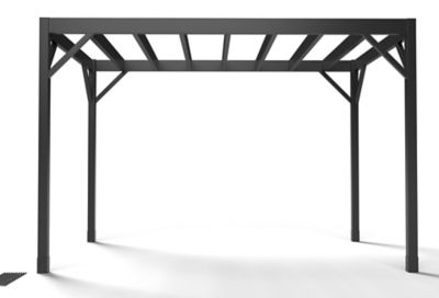 Image showing  8 ft. x 12 ft. Evolution Modern Black Steel Pergola Kit