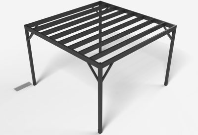 Image showing  12 ft. x 12 ft. Evolution Modern Black Steel Pergola Kit