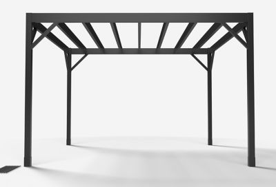 Image showing  12 ft. x 12 ft. Evolution Modern Black Steel Pergola Kit
