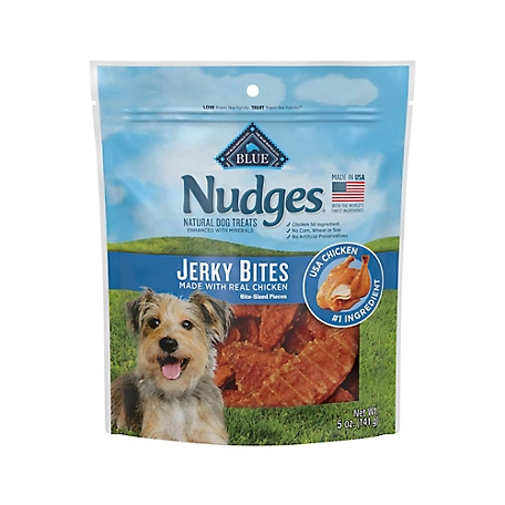 BLUE Nudges Chicken Flavor Jerky Bites Natural Dog Treats, 5 oz.