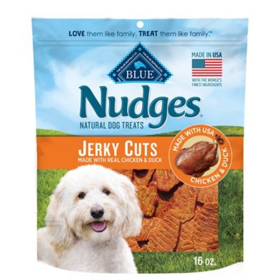 BLUE Nudges Chicken and Duck Flavor Jerky Cuts Natural Dog Treats, 16 oz.