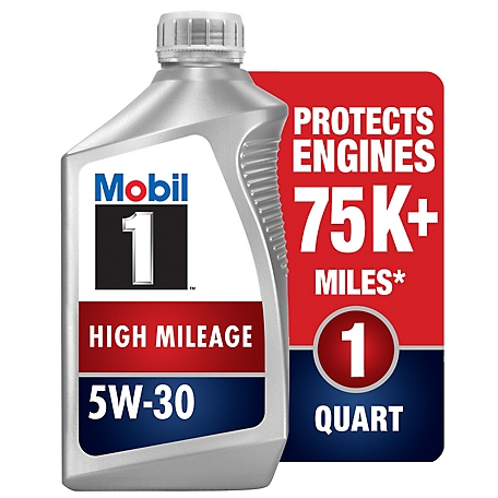 Mobil 1 High Mileage Full Synthetic Motor Oil 5W-30, 1 Quart