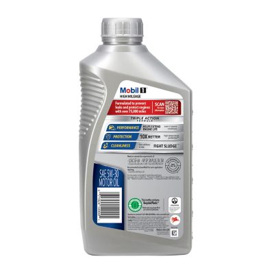 Image showing  1 qt. 5W-30 High Mileage Full Synthetic Motor Oil