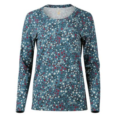 Blue Mountain Women's Long Sleeve Scoop Neck T-Shirt, YLK-9047