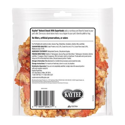 Image showing 5 th Kaytee Natural Snack With Superfoods Carrot & Apple Blend Small Animal treats, 2.5 oz.