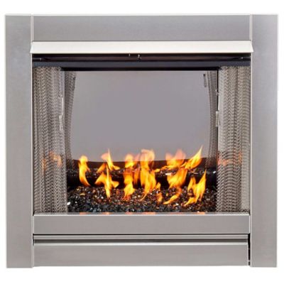Duluth Forge Ventless Stainless Outdoor Gas Fireplace Insert, Reflective Glass Media - 24,000 BTU, Manual, 170372