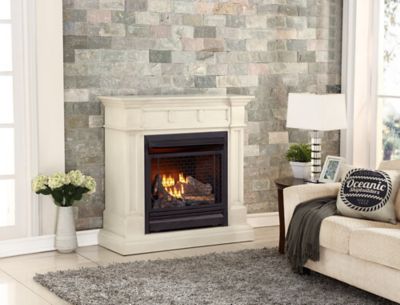 Bluegrass Living Vent Free Natural Gas Fireplace System - 26,000 BTU, Remote, Antique White Finish - B300Rtn-2-Aw, 170290