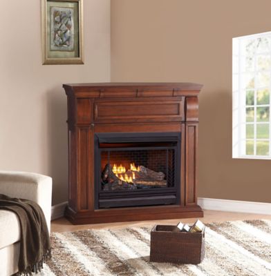 Bluegrass Living Vent Free Natural Gas Fireplace System - 26,000 BTU, Remote, Chestnut Oak Finish - B300Rtn-1-Co, 170292