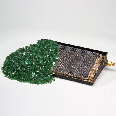 Image showing  Vented Fire Glass Burner Kit - 14in., 45,000 BTU, Natural Gas, Match Light - Model# FGB14-1