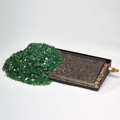 Image showing  Vented Fire Glass Burner Kit - 18in., 55,000 BTU, Natural Gas, Match Light - Model# FGB18-1