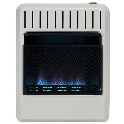 Avenger Dual Fuel Ventless Blue Flame Gas Space Heater with Base Feet - 20,000 BTU, T-Stat - FDT20BFA, 110010-2