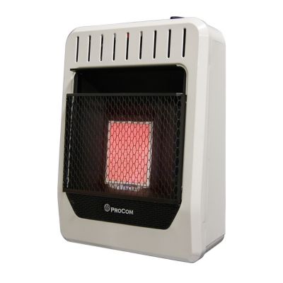 ProCom Propane Gas Indoor Ventless Infrared Plaque Heater, 10,000 BTU, Manual Control