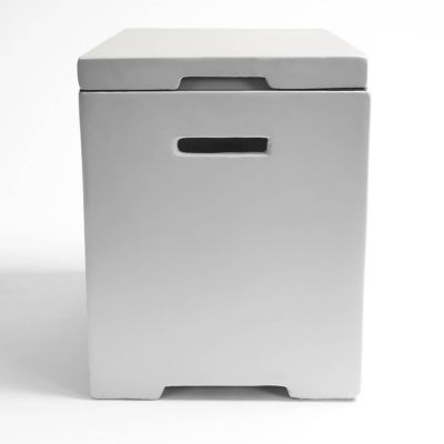 Image showing  42 in. x 15In. Rectangular MGO Propane Fire Pit Table with Side Table Tank Storage - Model# DFT42R-CG