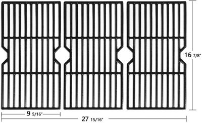 Avenger 16 7/8 in. 68763 Polished Porcelain Coated Cast Iron Grill Grates Replacement for Charbroil