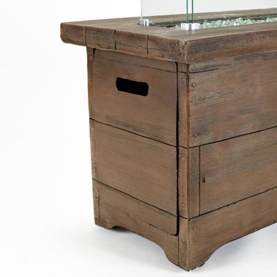 Image showing  42 in. x 20In. Barnyard Rectangular MGO Propane Fire Pit Table with Glass Beads and Cover - HF42603