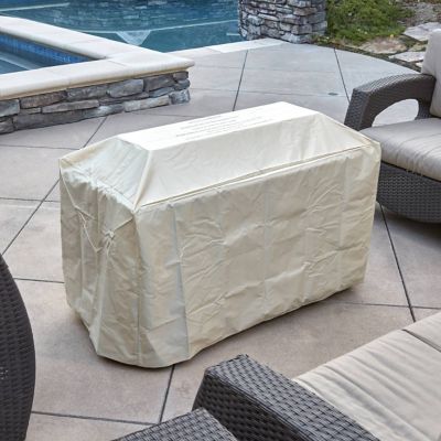 Image showing 7 th Bluegrass Living 42 x 20in. Barnyard Rectangular MGO Propane Fire Pit Table with Glass Beads and Cover, HF42603