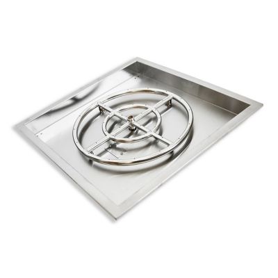 Image showing  24 in. Stainless Steel Square Drop-In Fire Pit Burner - Model# BFP24SK