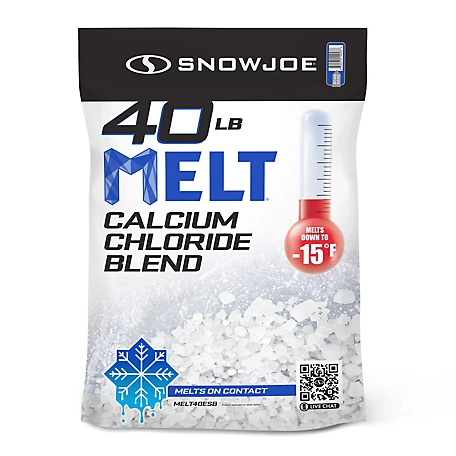 Snow Joe Melt Calcium Chloride Blend Ice Melt, Works to -15-F Bagged, 40 lb., MELT40ESB