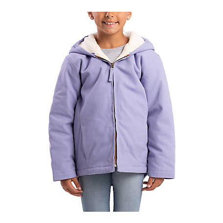 Blue Mountain Girl's Sherpa-Lined Hooded Jacket Sanded Duck