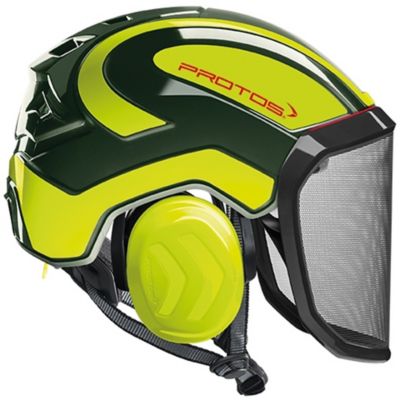 Pfanner Protos Integral Arborist Helmet, Olive/Yellow