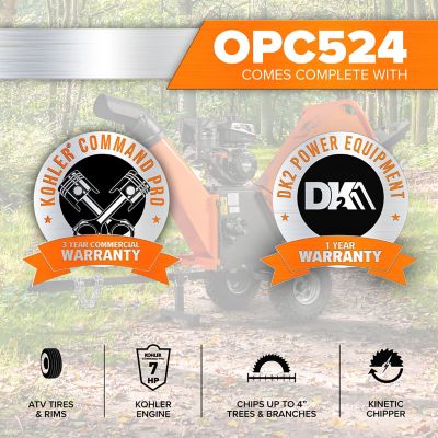 Image showing  4 in. Diameter 208cc Gas 7 HP Kinetic Drum Chipper, Powered By KOHLER CH270 Command Pro Commercial Engine