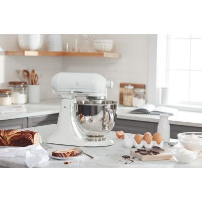 Image showing 5 th KitchenAid 5 qt. Artisan Series Tilt-Back Head Stand Mixer, White