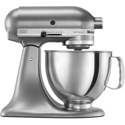 KitchenAid Artisan Series 325-Watt Tilt-Back Head Stand Mixer in Contour Silver, KSM150PSCU