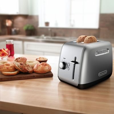 Image showing  2-Slice Toaster with Illuminated Button, Contour Silver