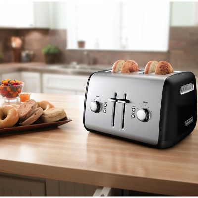 Image showing  4-Slice Toaster with Illuminated Buttons, Onyx Black