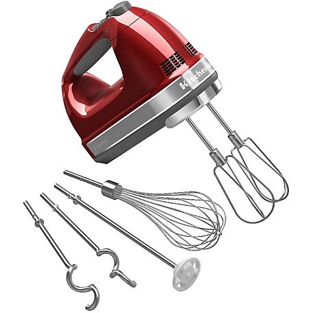 KitchenAid 9-Speed Hand Mixer with Turbo Beater II Accessories in Candy Apple Red, KHM926CA