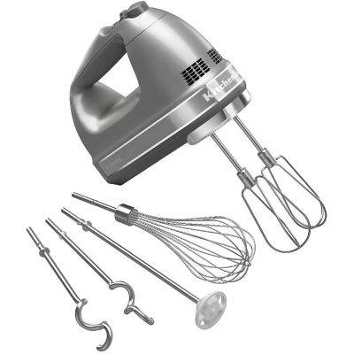 KitchenAid 9-Speed Hand Mixer with Turbo Beater II Accessories in Contour Silver, KHM926CU