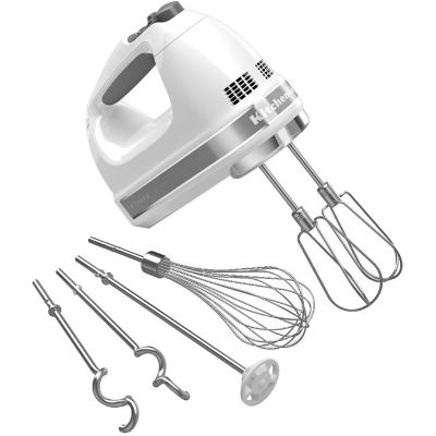 KitchenAid 9-Speed Hand Mixer with Turbo Beater II Accessories in White, KHM926WH