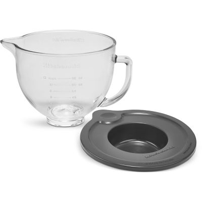 KitchenAid 5 qt. Clear Glass Bowl with Lid for Kitchenaid Tilt-Head Stand Mixers, KSM5GB