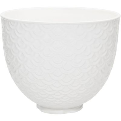 KitchenAid 5 qt. Titanium-Reinforced Ceramic Bowl for Tilt-Head Stand Mixers, White Mermaid Lace, KSM2CB5TWM