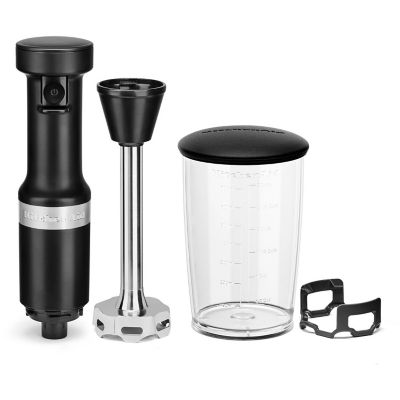 Image showing  Corded Variable-Speed Immersion Blender with Blending Jar, Black Matte