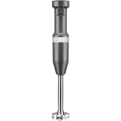 KitchenAid Corded Variable-Speed Immersion Blender in Charcoal Gray with Blending Jar, KHBV53DG