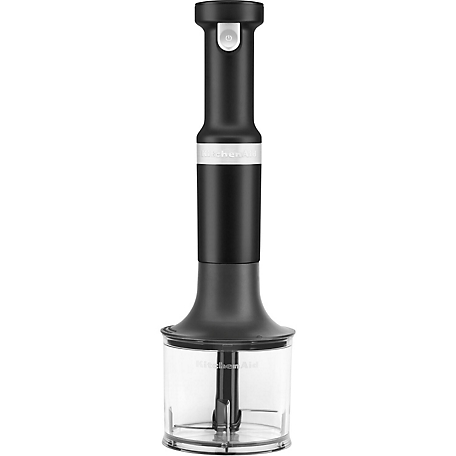 Cordless Variable Speed Hand Blender with Chopper and Whisk Attachment  Black Matte KHBBV83BM