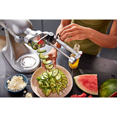 Image showing 6 th KitchenAid 7-Blade Spiralizer Plus Attachment with Peel, Core and Slice Capabilities