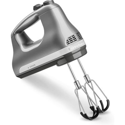 KitchenAid 6-Speed Hand Mixer with Flex Edge Beaters in Contour Silver, KHM6118CU