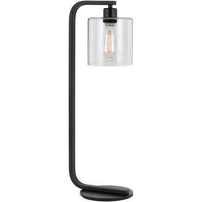 Hanover Alta 25-In. Table Lamp with Black Metal Base and Glass Shade, Clear