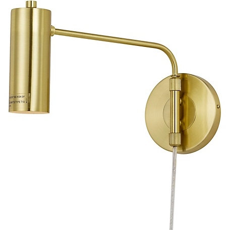Hanover Maren Gold Single-Arm Wall Sconce for Plug-In Or Hardwire Installation, Gold Finish