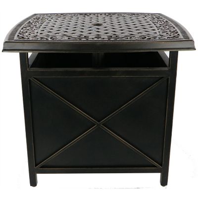Cambridge Seasons 2-in-1 Cast-Top Side Table and Umbrella Stand