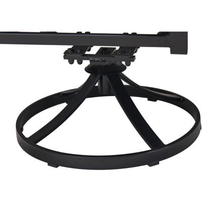 Image showing  Lawrence 7 pc. Dining Set in Ocean Blue with 6 Swivel Rockers and a 66 in. x 38 in. Glass-Top Table